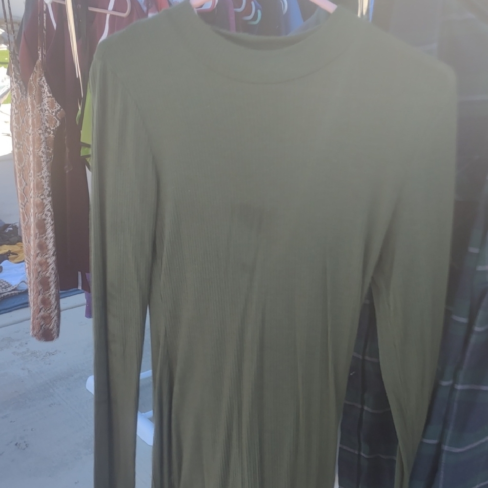 Olive Green Long Sleeve Top